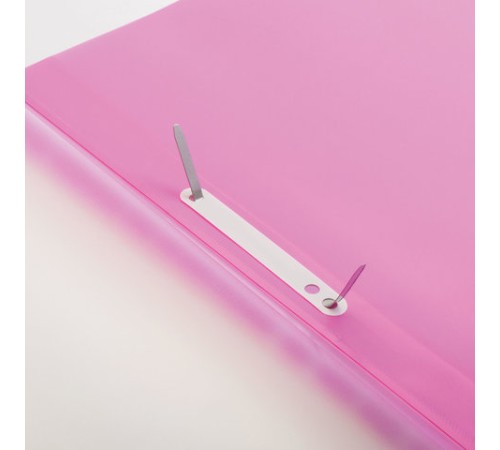 Скоросшиватель пластиковый с перфорацией BRAUBERG, А4, 140/180 мкм, розовый, 226588