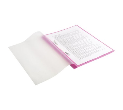 Скоросшиватель пластиковый с перфорацией BRAUBERG, А4, 140/180 мкм, розовый, 226588