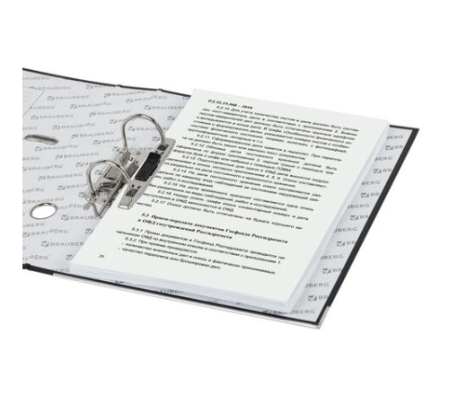 Папка-регистратор, покрытие пластик, 50 мм, ПРОЧНАЯ, с уголком, BRAUBERG, черная, 226589