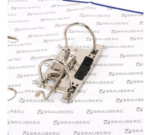 Папка-регистратор, покрытие пластик, 50 мм, ПРОЧНАЯ, с уголком, BRAUBERG, синяя, 226590