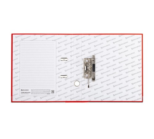 Папка-регистратор, покрытие пластик, 50 мм, ПРОЧНАЯ, с уголком, BRAUBERG, красная, 226592