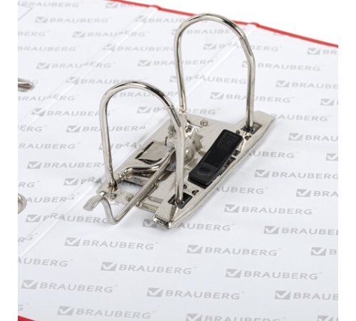 Папка-регистратор, покрытие пластик, 50 мм, ПРОЧНАЯ, с уголком, BRAUBERG, красная, 226592