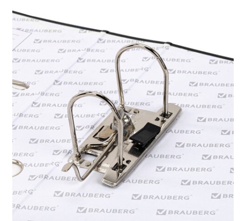 Папка-регистратор, покрытие пластик, 75 мм, ПРОЧНАЯ, с уголком, BRAUBERG, черная, 226595