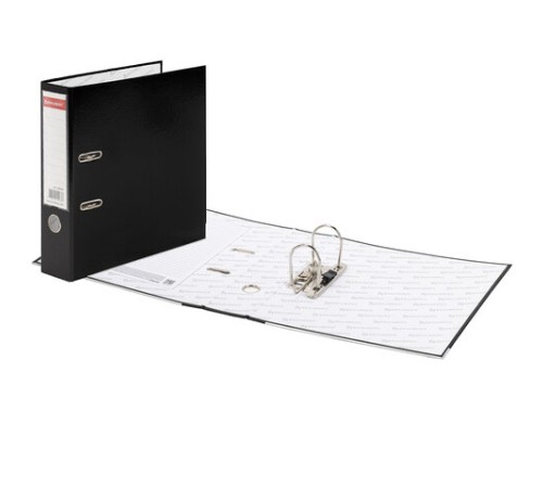 Папка-регистратор, покрытие пластик, 75 мм, ПРОЧНАЯ, с уголком, BRAUBERG, черная, 226595