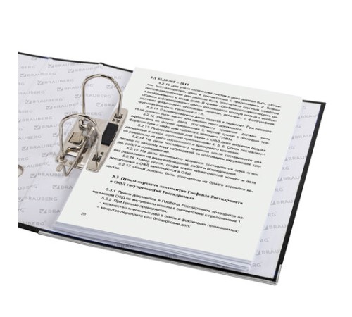 Папка-регистратор, покрытие пластик, 75 мм, ПРОЧНАЯ, с уголком, BRAUBERG, черная, 226595