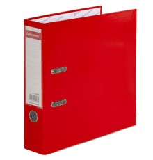 Папка-регистратор, покрытие пластик, 75 мм, ПРОЧНАЯ, с уголком, BRAUBERG, красная, 226598