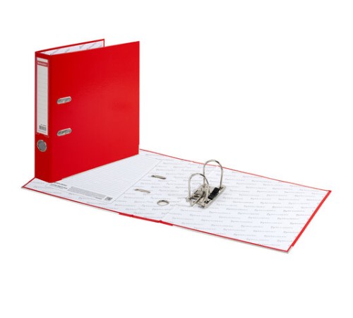 Папка-регистратор, покрытие пластик, 75 мм, ПРОЧНАЯ, с уголком, BRAUBERG, красная, 226598