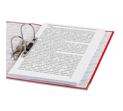 Папка-регистратор, покрытие пластик, 75 мм, ПРОЧНАЯ, с уголком, BRAUBERG, красная, 226598