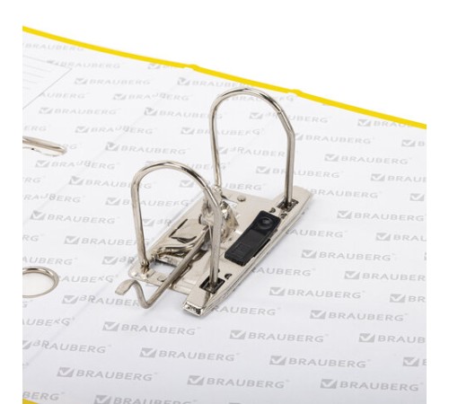 Папка-регистратор, покрытие пластик, 75 мм, ПРОЧНАЯ, с уголком, BRAUBERG, желтая, 226599