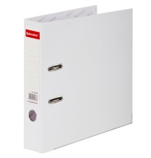 Папка-регистратор, покрытие пластик, 75 мм, ПРОЧНАЯ, с уголком, BRAUBERG, белая, 226600