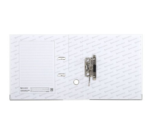 Папка-регистратор, покрытие пластик, 75 мм, ПРОЧНАЯ, с уголком, BRAUBERG, белая, 226600