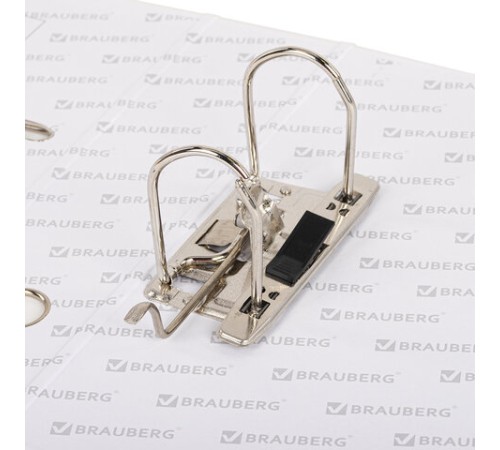 Папка-регистратор, покрытие пластик, 75 мм, ПРОЧНАЯ, с уголком, BRAUBERG, белая, 226600