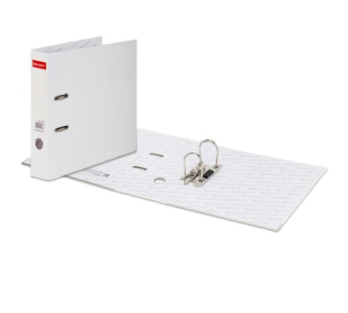 Папка-регистратор, покрытие пластик, 75 мм, ПРОЧНАЯ, с уголком, BRAUBERG, белая, 226600