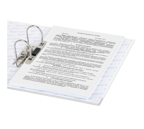 Папка-регистратор, покрытие пластик, 75 мм, ПРОЧНАЯ, с уголком, BRAUBERG, белая, 226600