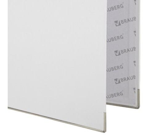 Папка-регистратор, покрытие пластик, 75 мм, ПРОЧНАЯ, с уголком, BRAUBERG, белая, 226600