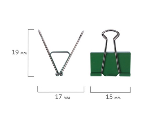 Зажимы для бумаг ОФИСМАГ, КОМПЛЕКТ 12 шт., 15 мм, на 45 листов, цветные, картонная коробка, 226761