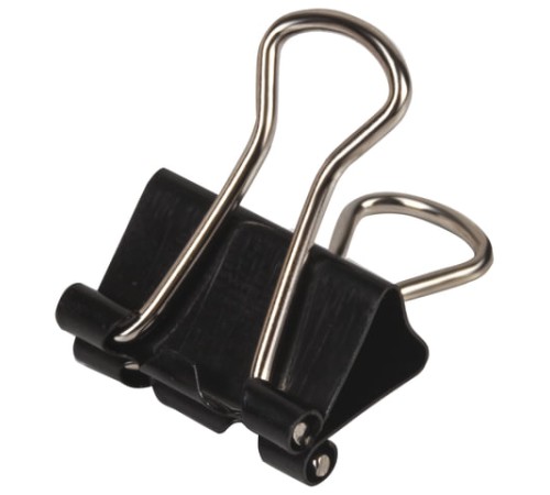 Зажимы для бумаг ОФИСМАГ, КОМПЛЕКТ 12 шт., 15 мм, на 45 листов, черные, картонная коробка, 226762