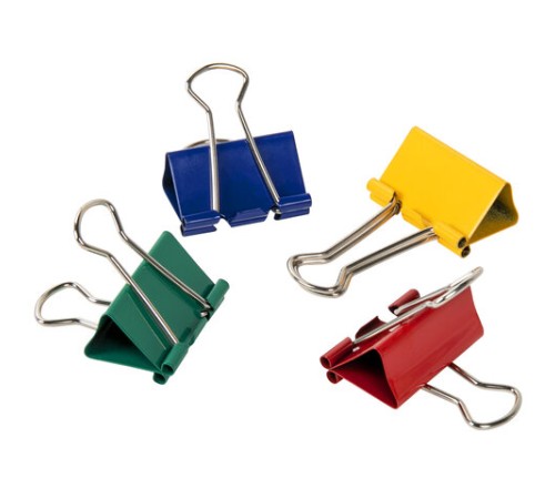 Зажимы для бумаг ОФИСМАГ, КОМПЛЕКТ 12 шт., 32 мм, на 140 листов, цветные, картонная коробка, 226765