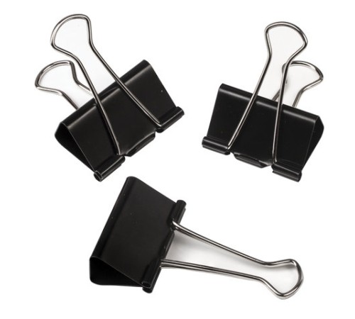 Зажимы для бумаг ОФИСМАГ, КОМПЛЕКТ 12 шт., 41 мм, на 200 листов, черные, картонная коробка, 226767