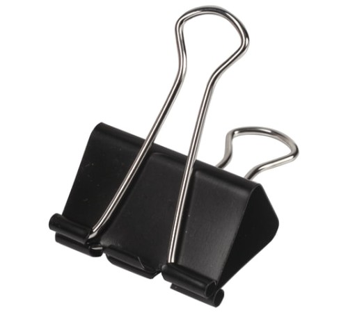 Зажимы для бумаг ОФИСМАГ, КОМПЛЕКТ 12 шт., 41 мм, на 200 листов, черные, картонная коробка, 226767