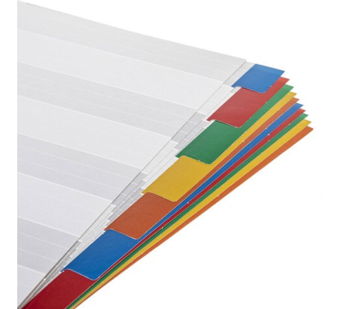 Разделители листов А4 (10 листов 297х225 мм) картонные, 10 цветов, HATBER, 4AR_11004, М224816