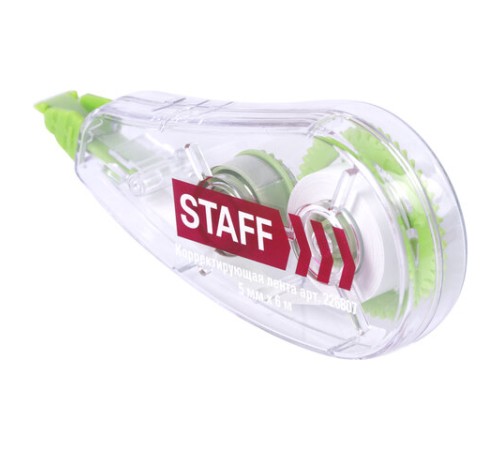 Корректирующая лента STAFF College, 5 мм х 6 м, корпус прозрачный, блистер, 226807