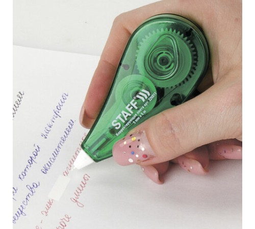 Корректирующая лента STAFF EVERYDAY, 5 мм х 5 м, корпус зеленый, блистер, 226811