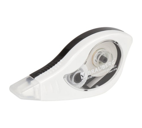 Корректирующая лента BRAUBERG BLACK&WHITE, 5 мм х 8 м, корпус белый, механизм перемотки, блистер, 226813