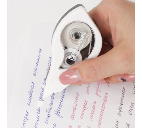 Корректирующая лента BRAUBERG BLACK&WHITE, 5 мм х 8 м, корпус белый, механизм перемотки, блистер, 226813