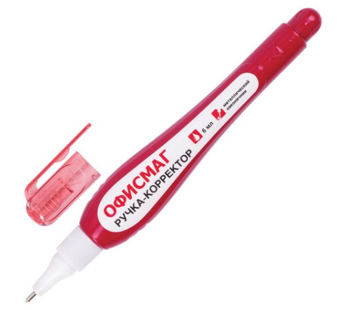 Ручка-корректор ОФИСМАГ, 6 мл, металлический наконечник, 226817