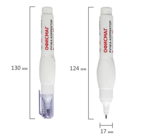 Ручка-корректор ОФИСМАГ, 8 мл, металлический наконечник, 226818