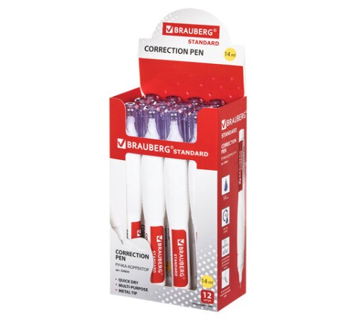 Ручка-корректор BRAUBERG, 14 мл, металлический наконечник, 226820