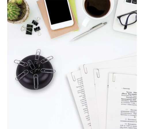 Скрепочница магнитная STAFF, черный корпус, 226825