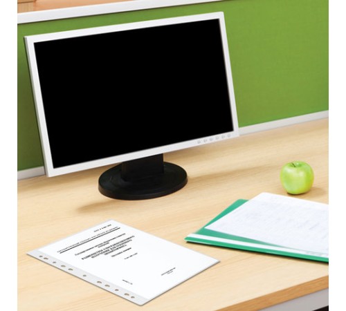 Папки-уголки с перфорацией прозрачные, до 40 листов, ПЛОТНЫЕ 0,18 мм, комплект 10 шт., BRAUBERG, 226827