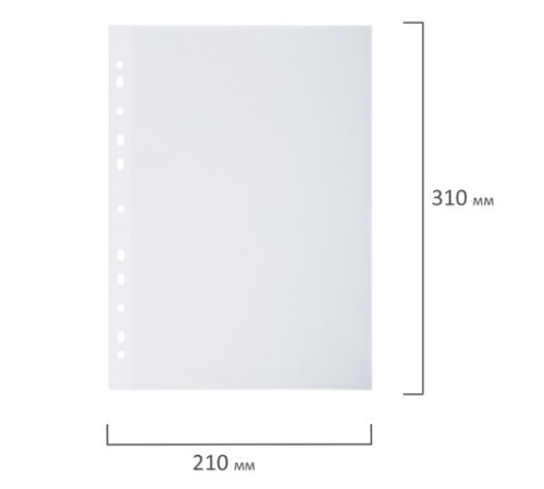 Папки-уголки с перфорацией прозрачные, до 40 листов, ПЛОТНЫЕ 0,18 мм, комплект 10 шт., BRAUBERG, 226827