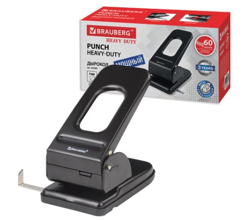 Дырокол металлический МОЩНЫЙ BRAUBERG 