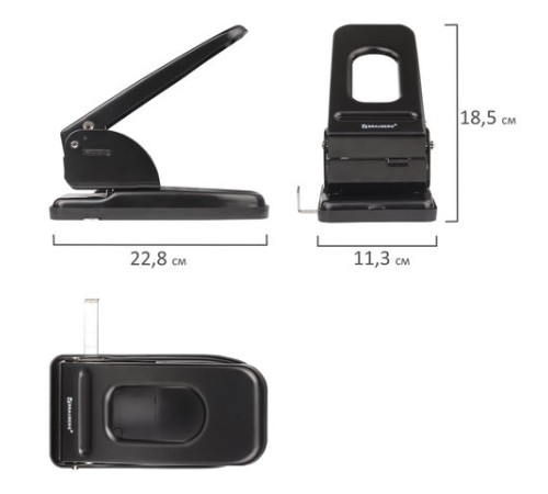 Дырокол металлический МОЩНЫЙ BRAUBERG 