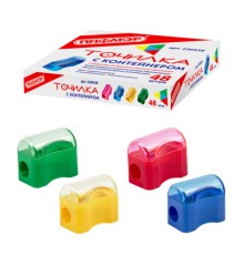 Точилка ПИФАГОР с контейнером, пластиковая, 