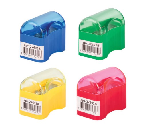 Точилка ПИФАГОР с контейнером, пластиковая, 