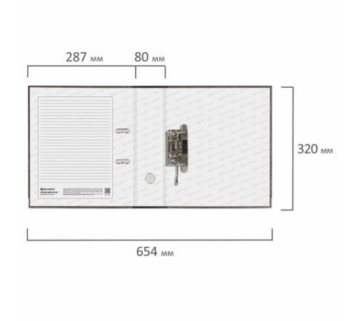 Папка-регистратор BRAUBERG, усиленный корешок, мраморное покрытие, 80 мм, с уголком, черная, 227188