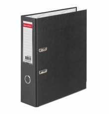 Папка-регистратор BRAUBERG с покрытием из ПВХ, 80 мм, с уголком, черная (удвоенный срок службы), 227189