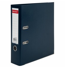 Папка-регистратор BRAUBERG с покрытием из ПВХ, 80 мм, с уголком, синяя (удвоенный срок службы), 227191