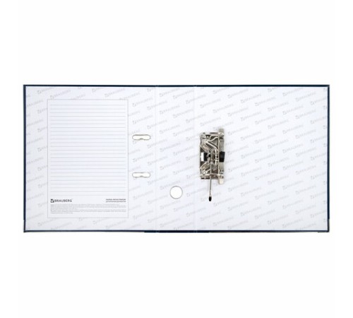 Папка-регистратор BRAUBERG с покрытием из ПВХ, 80 мм, с уголком, синяя (удвоенный срок службы), 227191