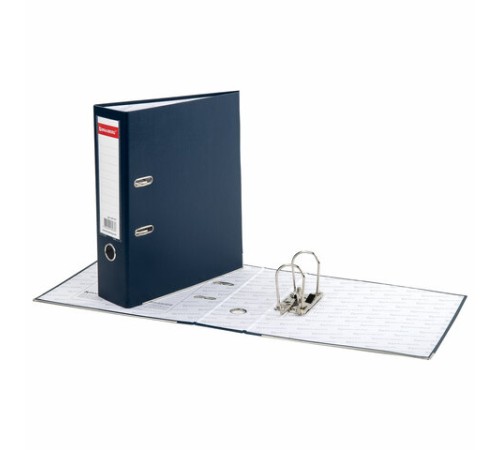 Папка-регистратор BRAUBERG с покрытием из ПВХ, 80 мм, с уголком, синяя (удвоенный срок службы), 227191
