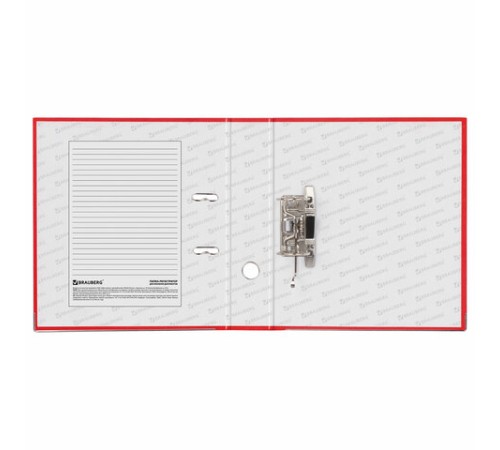 Папка-регистратор BRAUBERG с покрытием из ПВХ, 80 мм, с уголком, красная (удвоенный срок службы), 227192