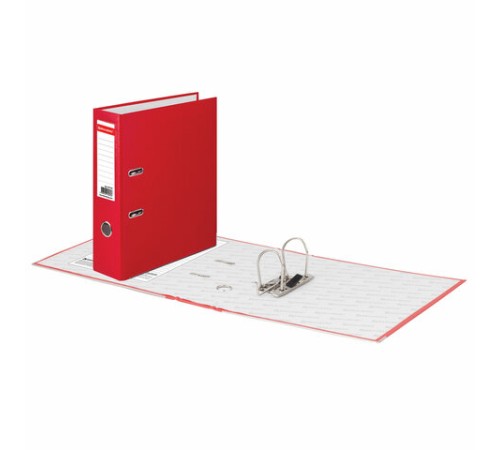 Папка-регистратор BRAUBERG с покрытием из ПВХ, 80 мм, с уголком, красная (удвоенный срок службы), 227192