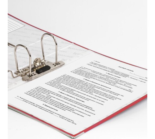 Папка-регистратор BRAUBERG с покрытием из ПВХ, 80 мм, с уголком, красная (удвоенный срок службы), 227192