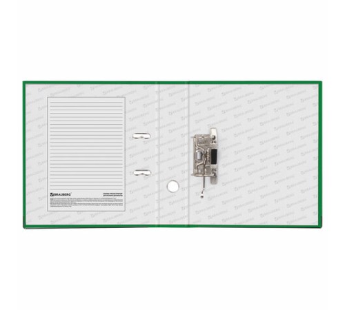 Папка-регистратор BRAUBERG с покрытием из ПВХ, 80 мм, с уголком, зеленая (удвоенный срок службы), 227193