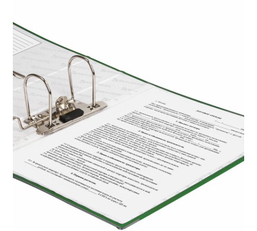 Папка-регистратор BRAUBERG с покрытием из ПВХ, 80 мм, с уголком, зеленая (удвоенный срок службы), 227193