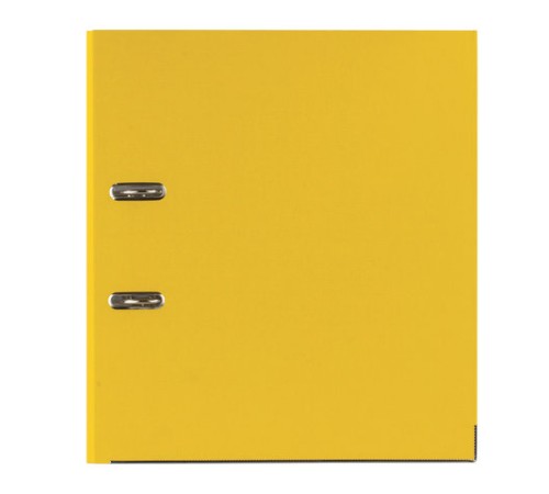 Папка-регистратор BRAUBERG с покрытием из ПВХ, 80 мм, с уголком, желтая (удвоенный срок службы), 227194